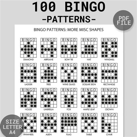 easy bingo patterns printable|18 Bingo Patterns You Can Use for Your Games .